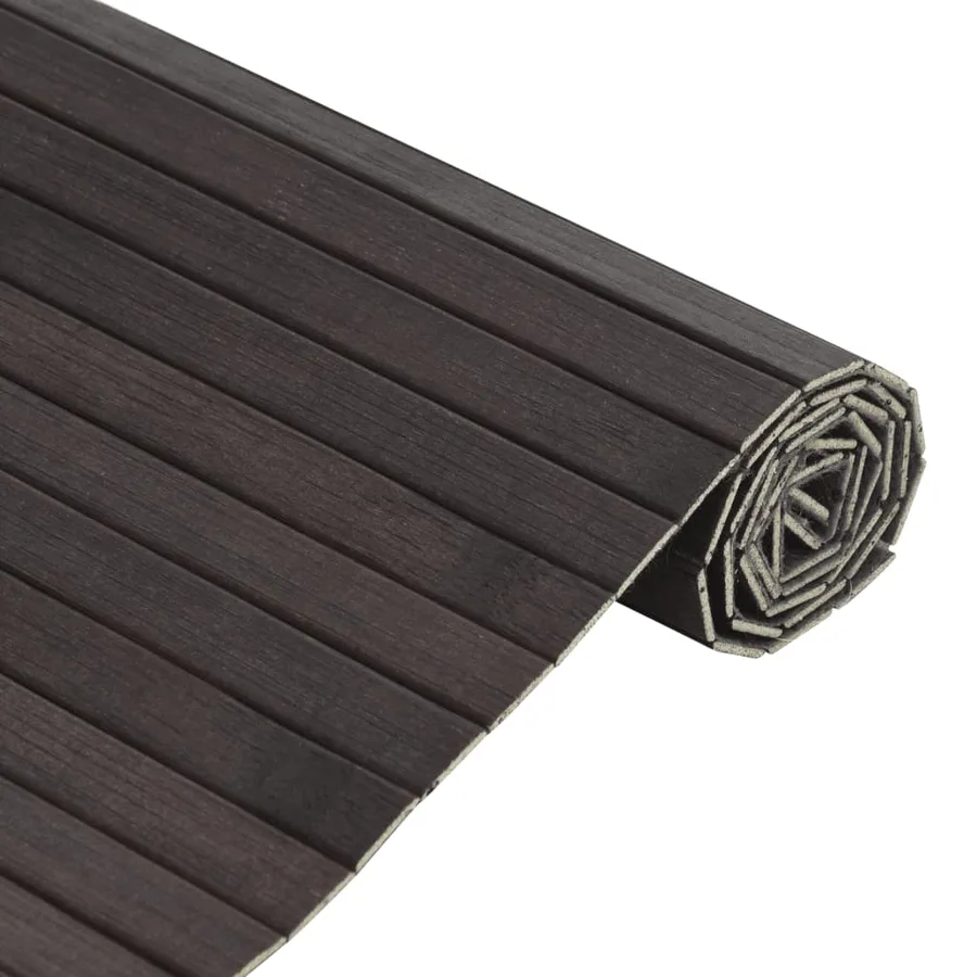 Tapis rectangulaire marron foncé 100x500 cm bambou - 4