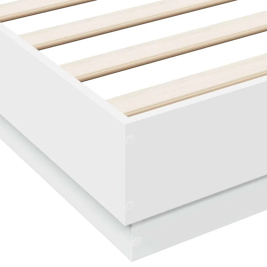 Cadre de lit sans matelas blanc 135x190 cm - 7