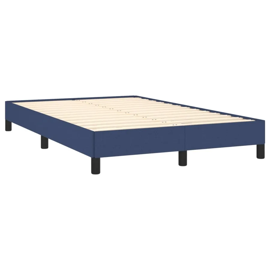 Sommier à lattes de lit avec matelas bleu 120x190 cm tissu - 4