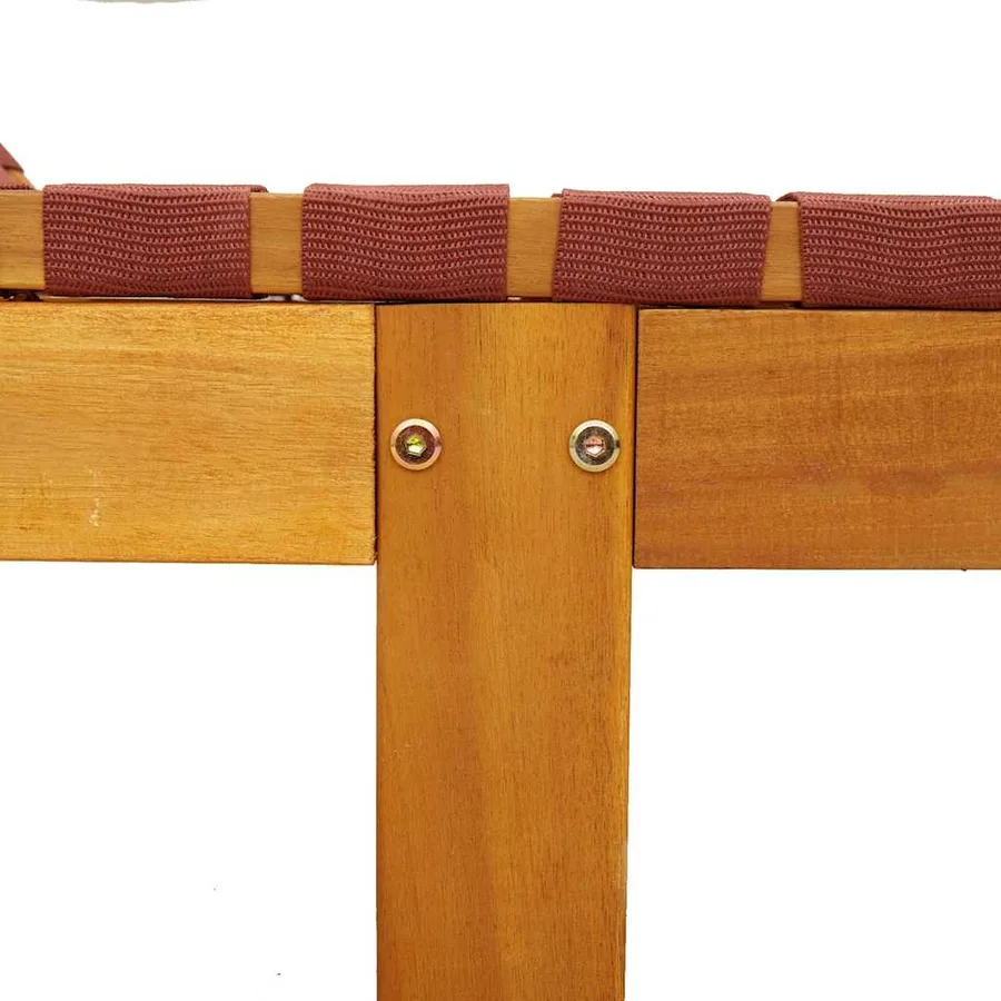 Chaises longues lot de 2 rouge bois d'acacia solide et tissu - 16