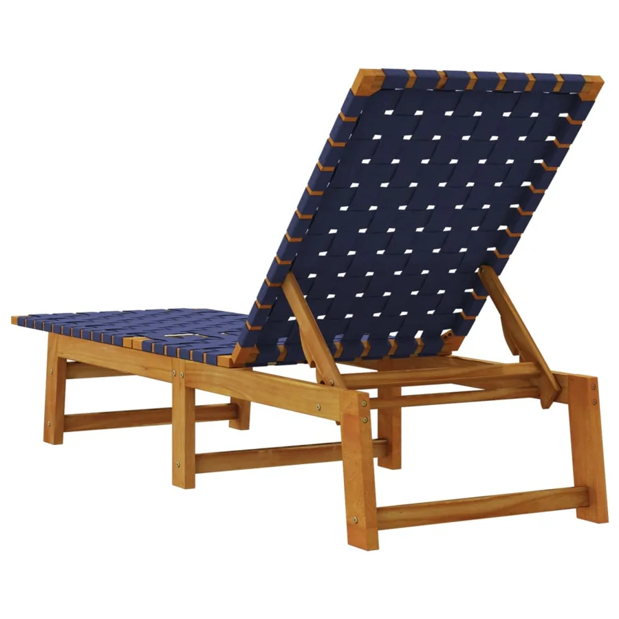 Chaises longues lot de 2 rouge bois d'acacia solide et tissu - 23