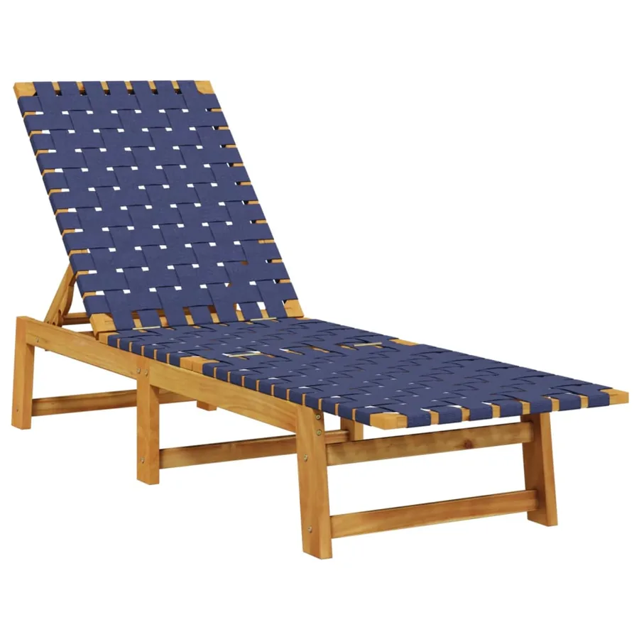 Chaises longues lot de 2 rouge bois d'acacia solide et tissu - 28