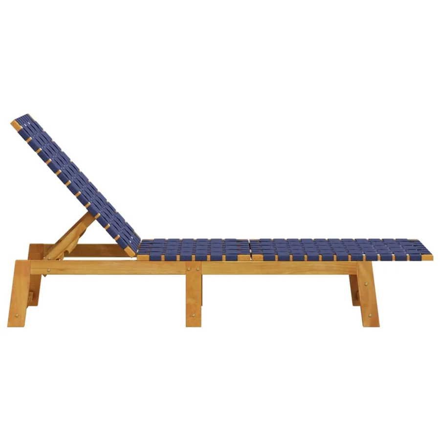 Chaises longues lot de 2 rouge bois d'acacia solide et tissu - 30