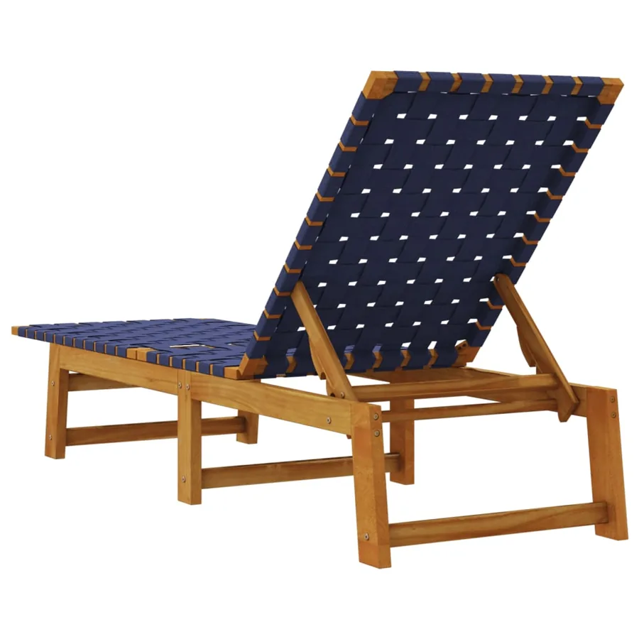 Chaises longues lot de 2 rouge bois d'acacia solide et tissu - 31