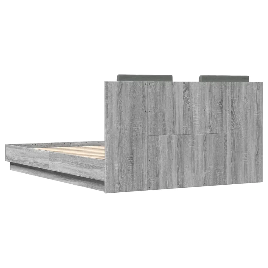Cadre de lit sans matelas sonoma gris 120x190 cm - 6