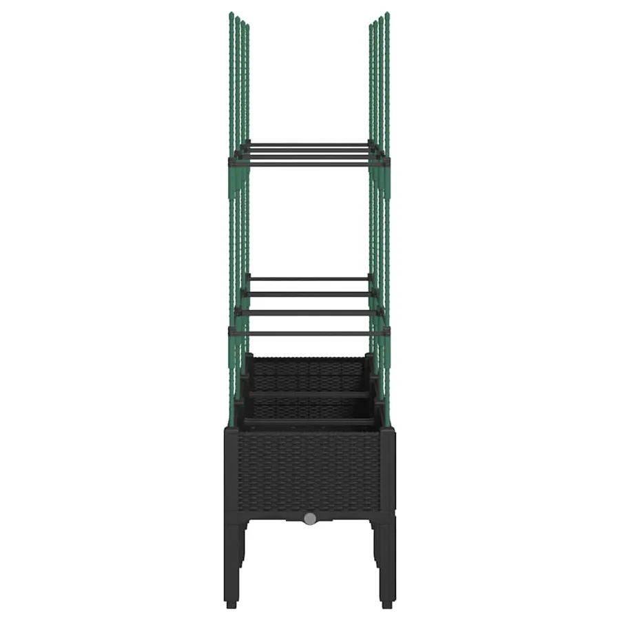 Jardinière avec treillis noir 120x40x142,5 cm PP - 4