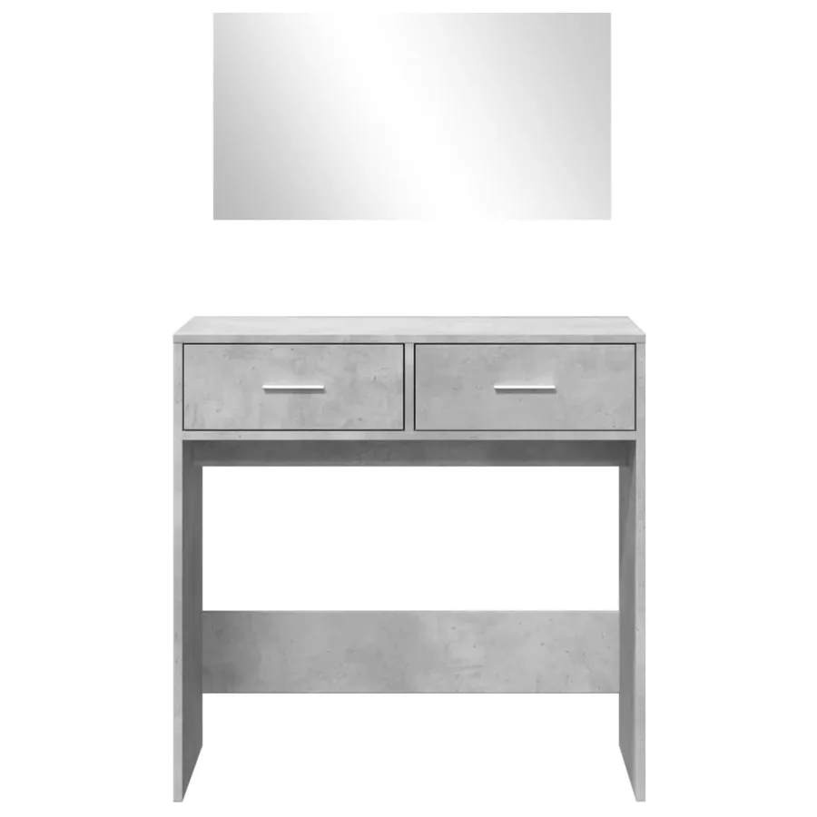 Coiffeuse avec miroir gris béton 80x39x80 cm - 5