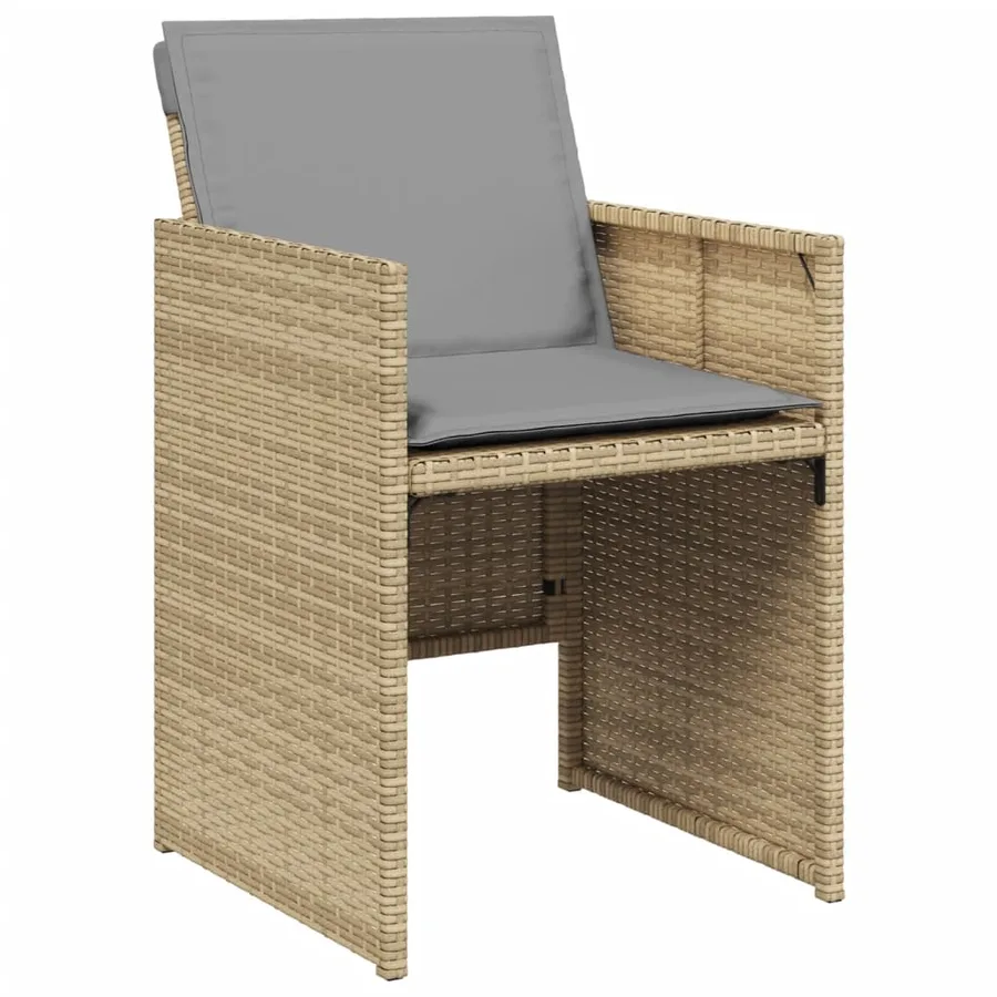 Chaises de jardin avec coussins lot de 4 mélange beige - 3