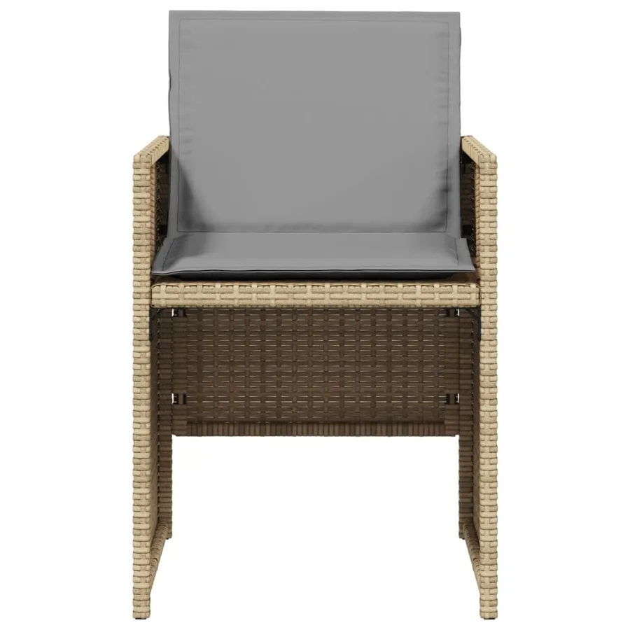 Chaises de jardin avec coussins lot de 4 mélange beige - 5