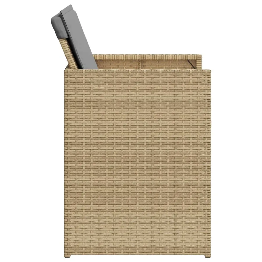 Chaises de jardin avec coussins lot de 4 mélange beige - 6