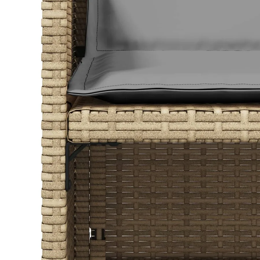 Chaises de jardin avec coussins lot de 4 mélange beige - 9