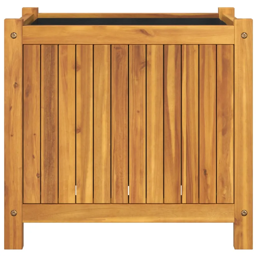 Jardinière avec doublure 54x31x50 cm bois massif d'acacia - 4
