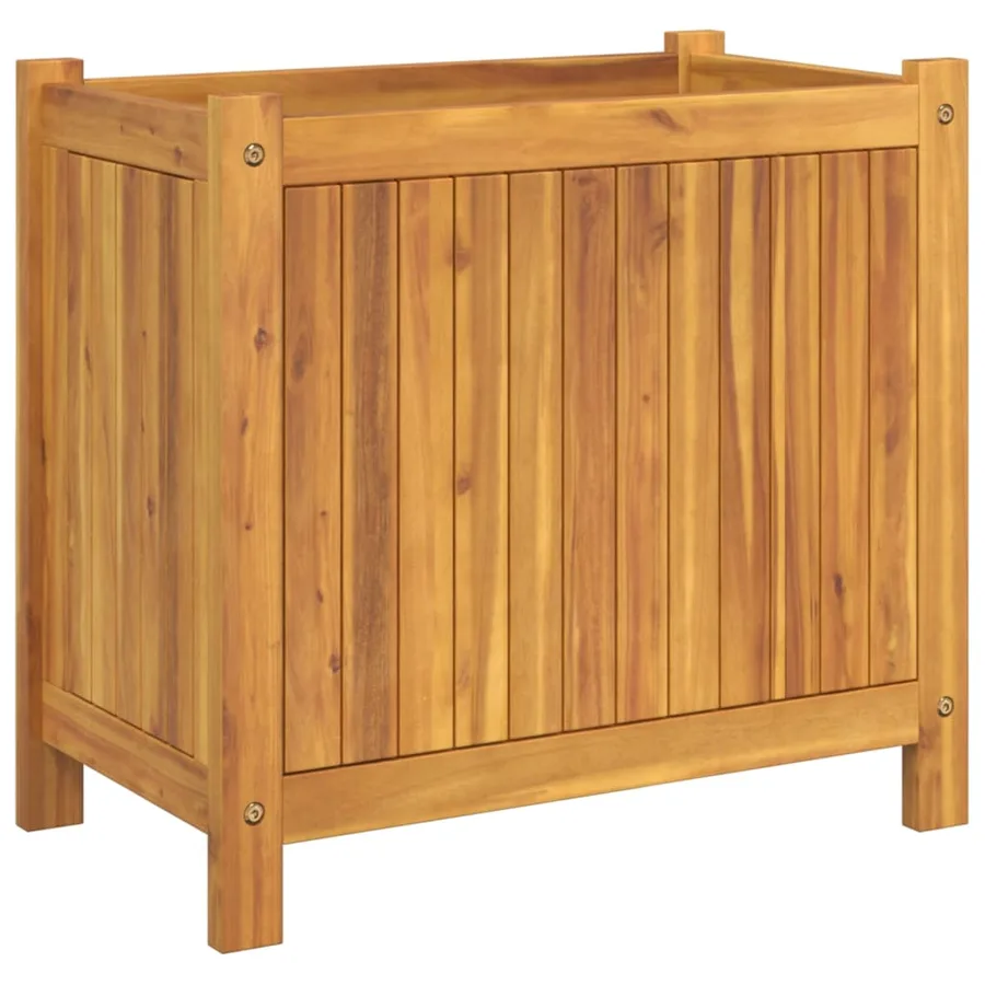 Jardinière avec doublure 54x31x50 cm bois massif d'acacia - 5