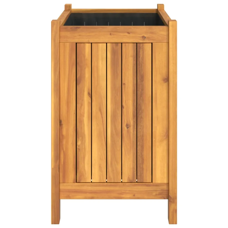 Jardinière avec doublure 54x31x50 cm bois massif d'acacia - 6