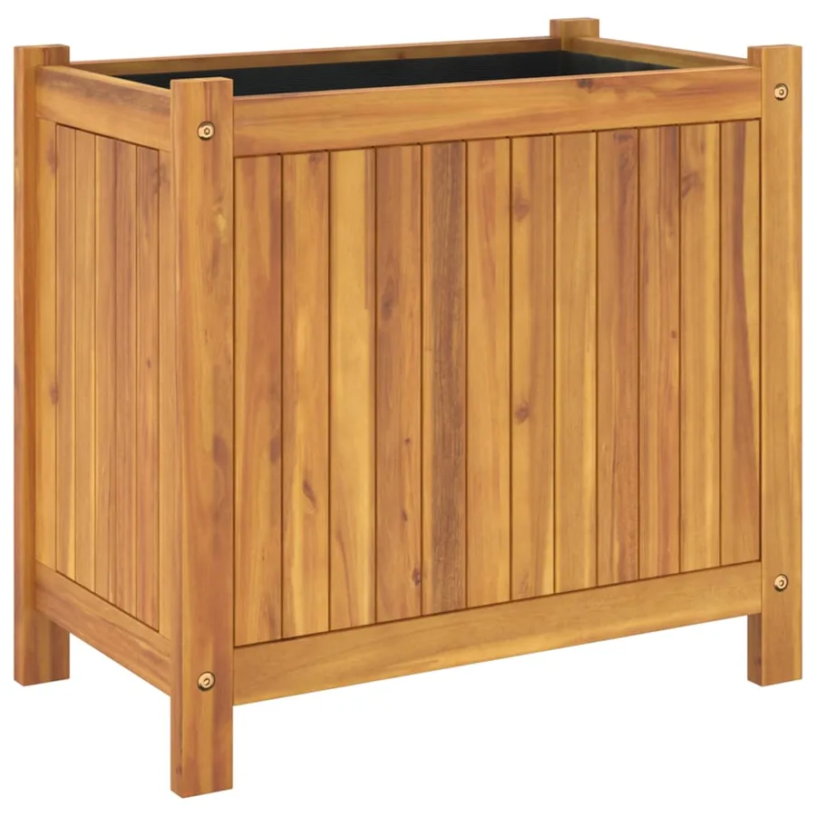 Jardinière avec doublure 54x31x50 cm bois massif d'acacia - 7