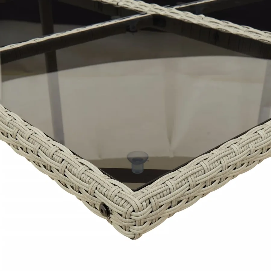 Ensemble à manger de jardin et coussins 7 pcs gris clair rotin - 7