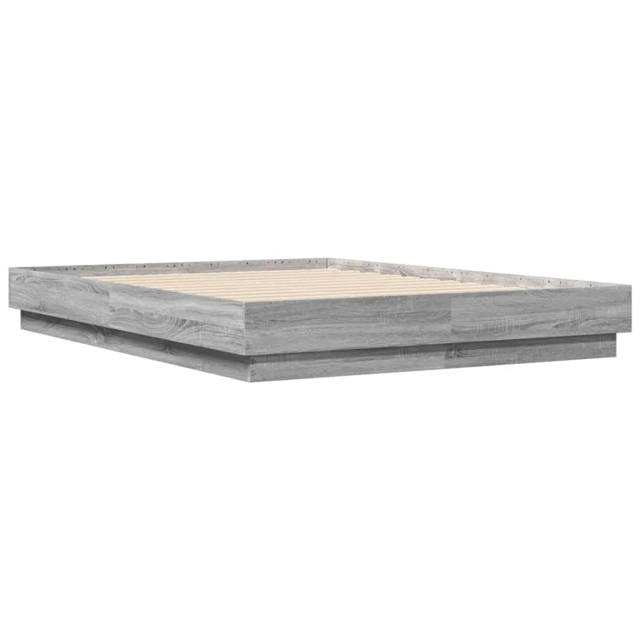 Cadre de lit sans matelas sonoma gris 135x190 cm - 3