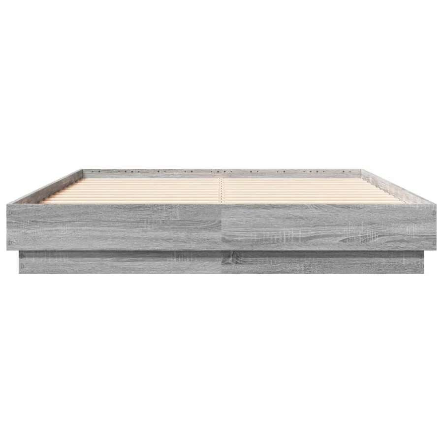 Cadre de lit sans matelas sonoma gris 135x190 cm - 4
