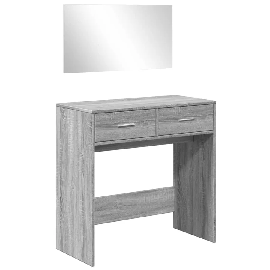 Coiffeuse avec miroir sonoma gris 80x39x80 cm - 2