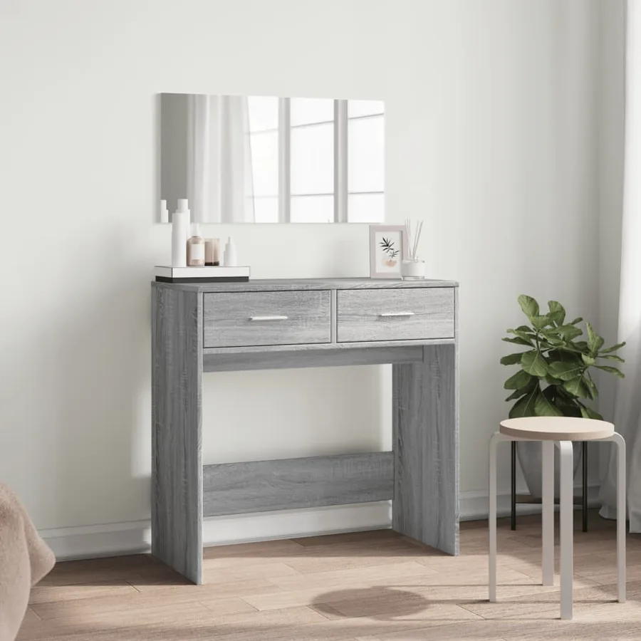 Coiffeuse avec miroir sonoma gris 80x39x80 cm - 3