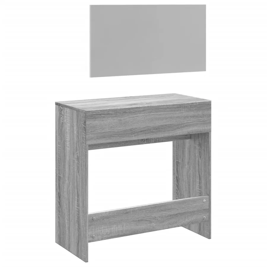 Coiffeuse avec miroir sonoma gris 80x39x80 cm - 7