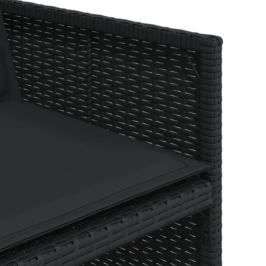 Chaises de jardin lot de 4 avec coussins noir résine tressée - 10