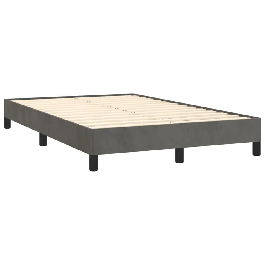 Sommier à lattes de lit et matelas gris foncé 120x190cm velours - 4