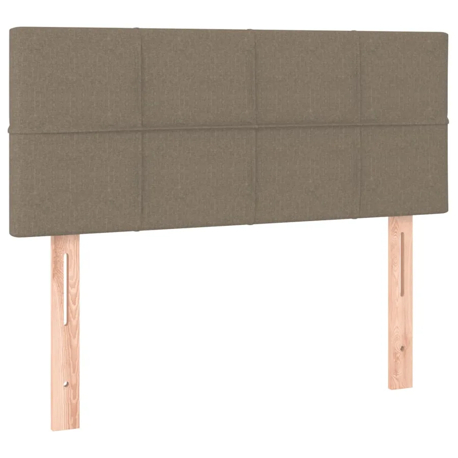 Sommier à lattes de lit matelas et LED taupe 120x190 cm tissu - 9