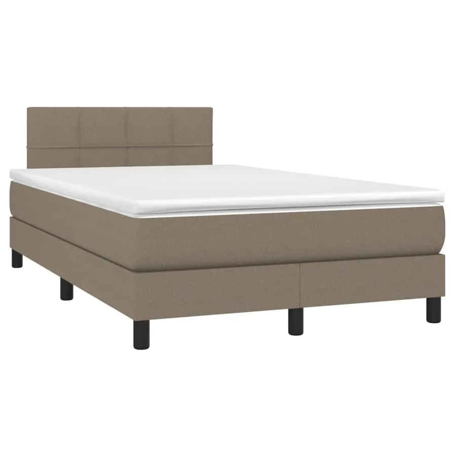 Sommier à lattes de lit avec matelas taupe 120x190 cm tissu - 2