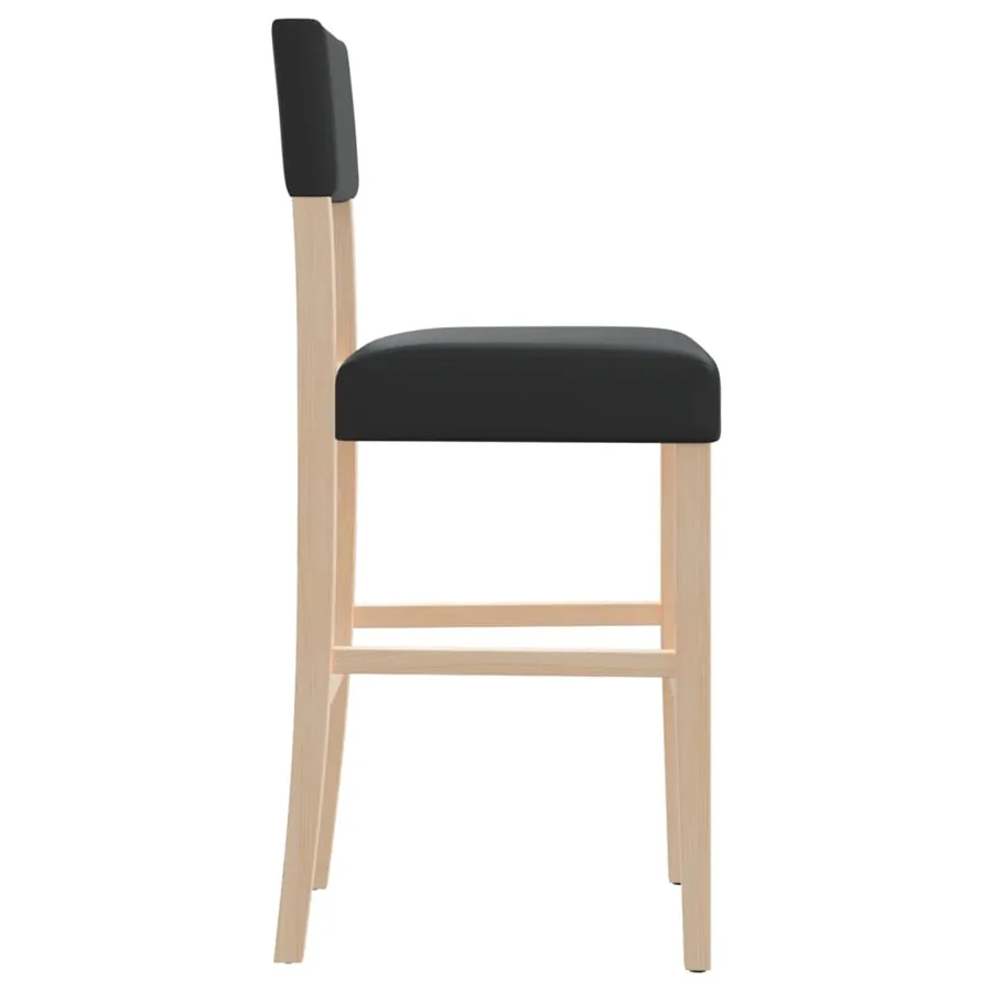 Chaises de bar lot de 2 bois massif d'hévéa et similicuir - 6
