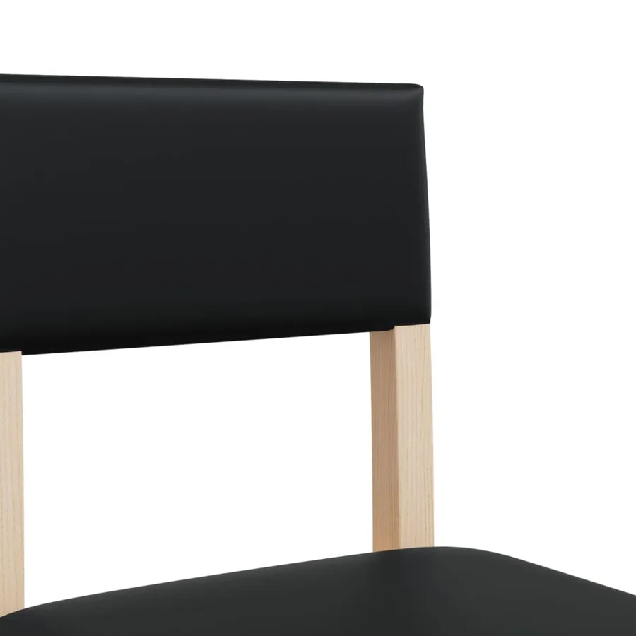 Chaises de bar lot de 2 bois massif d'hévéa et similicuir - 8