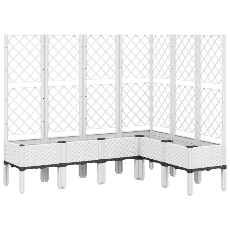 Jardinière avec treillis blanc 160x120x142 cm PP - 2