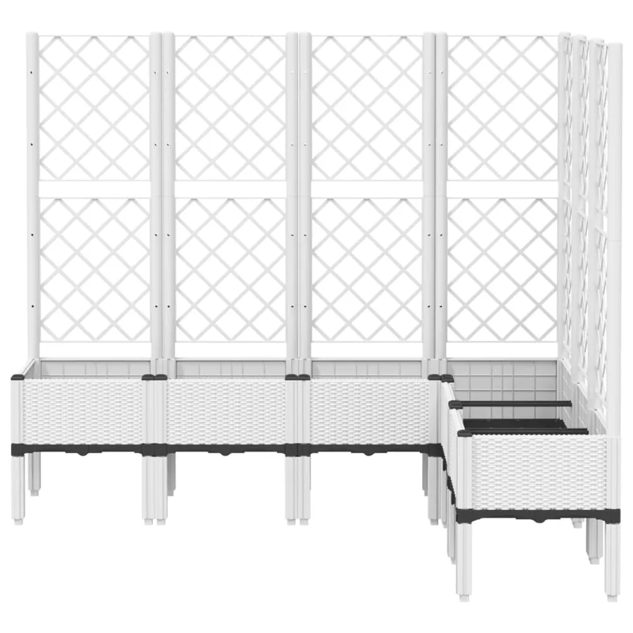 Jardinière avec treillis blanc 160x120x142 cm PP - 3