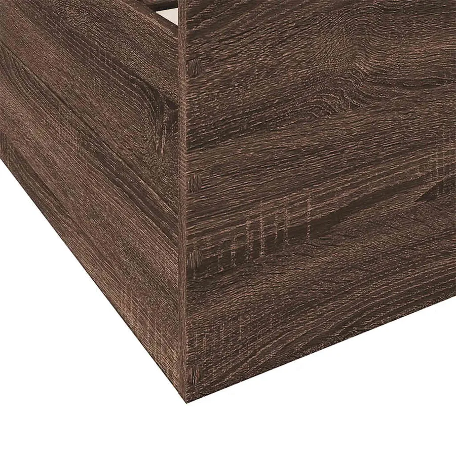 Cadre de lit avec tiroirs sans matelas chêne marron 75x190 cm - 8