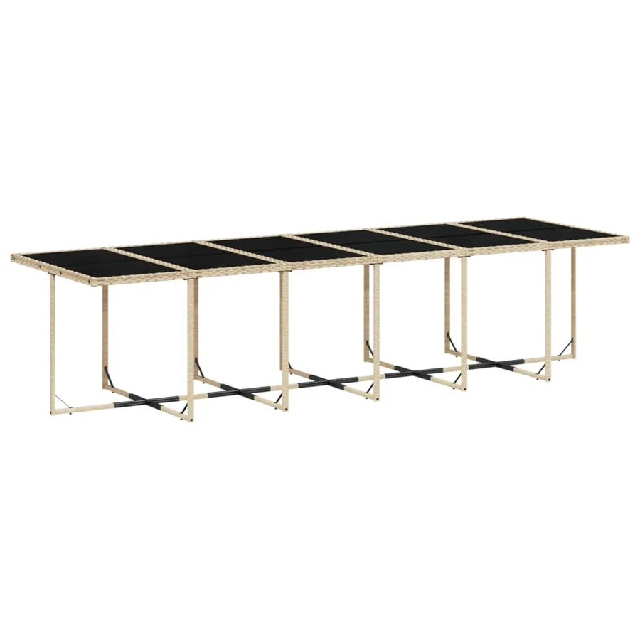 Ensemble à manger de jardin coussins 13 pcs mélange beige rotin - 4