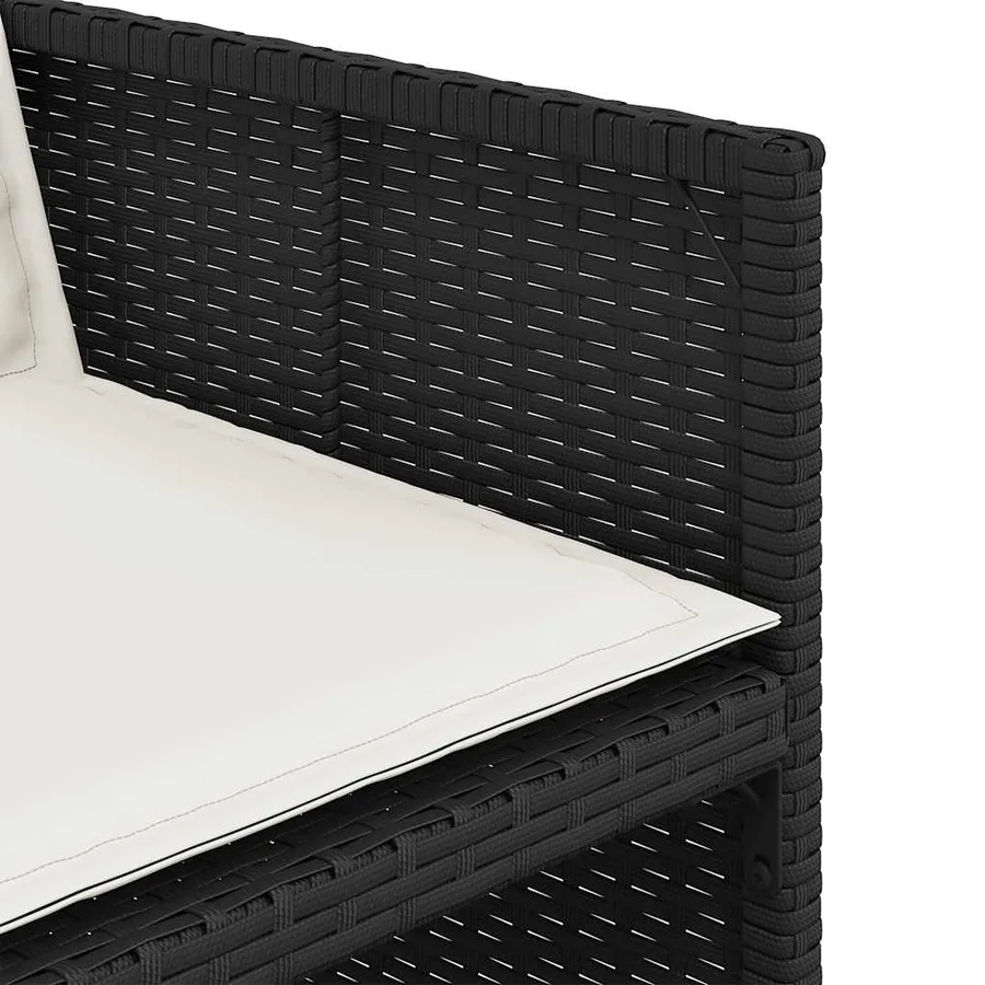 Ensemble à manger de jardin 15 pcs coussins noir résine tressée - 7