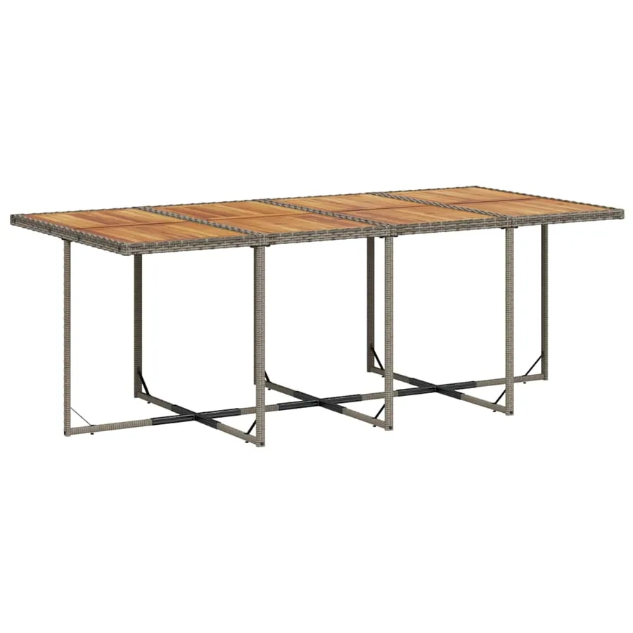 Ensemble à manger de jardin coussins 13 pcs gris résine tressée - 3