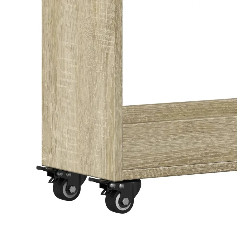 Armoire avec roues chêne sonoma 60x22x79 cm bois d'ingénierie - 8