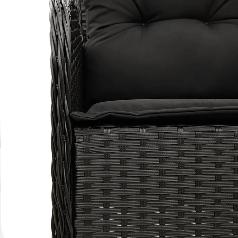 Ensemble à manger de jardin 9pcs coussins noir résine tressée - 6
