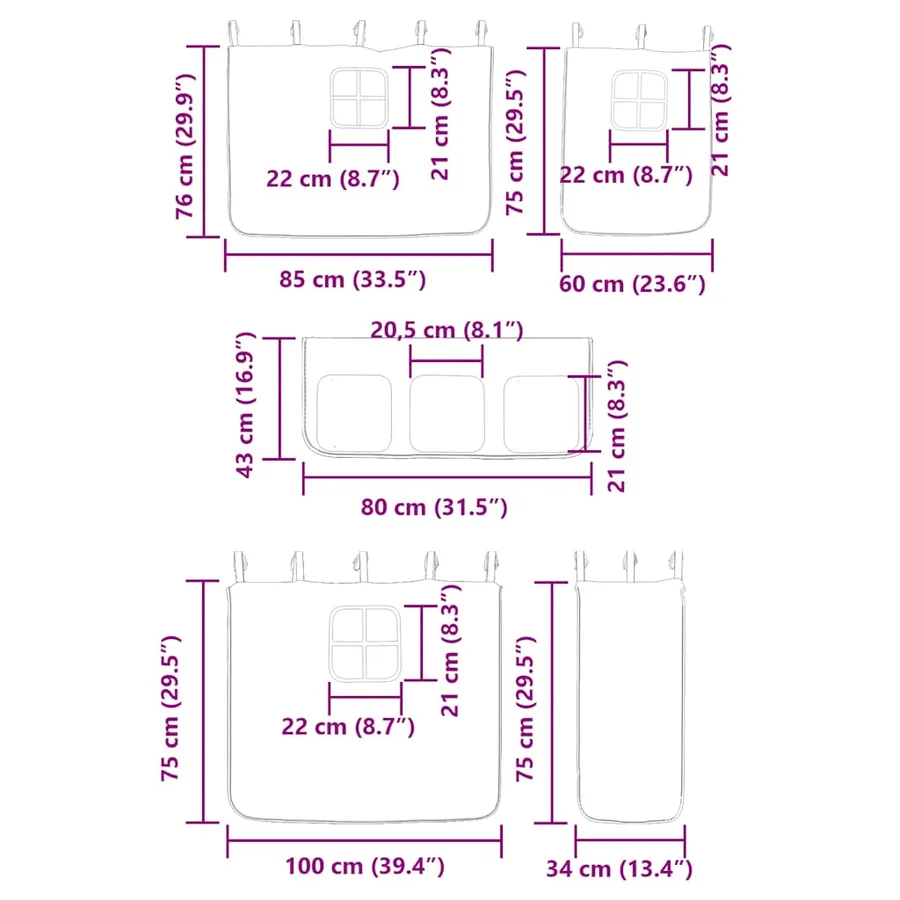 Lit superposé sans matelas rose 80x200 cm bois de pin massif - 15