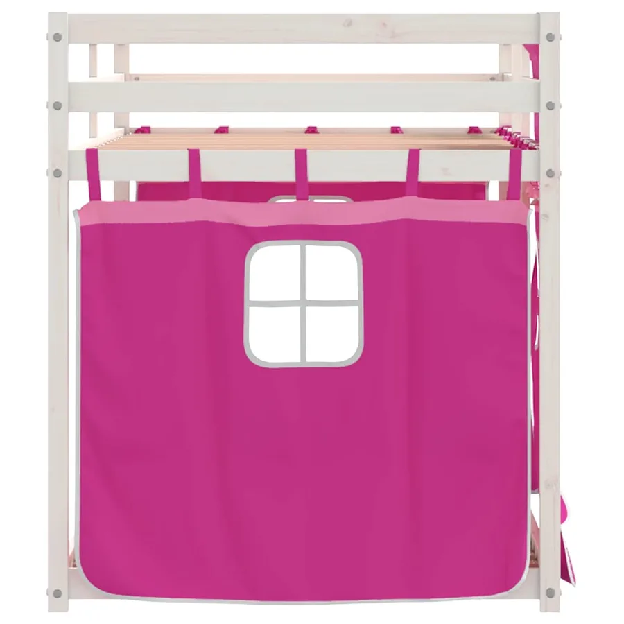 Lit superposé sans matelas rose 80x200 cm bois de pin massif - 6
