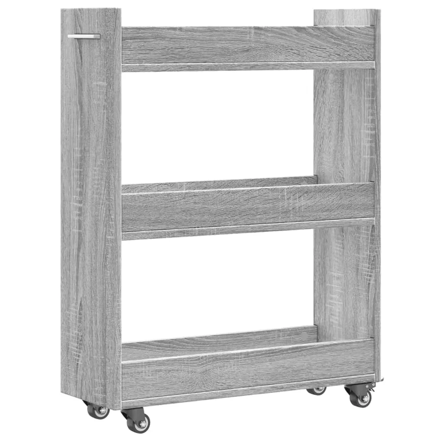 Armoire avec roues sonoma gris 60x22x79 cm bois d'ingénierie - 7