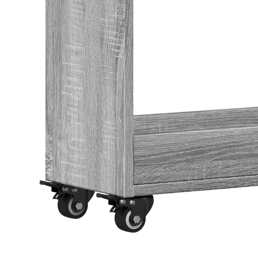 Armoire avec roues sonoma gris 60x22x79 cm bois d'ingénierie - 8