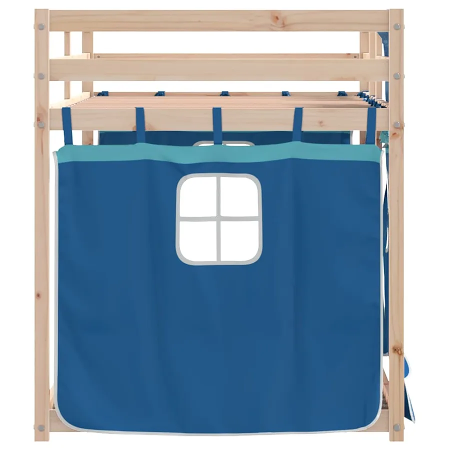 Lit superposé sans matelas bleu 80x200 cm bois de pin massif - 6