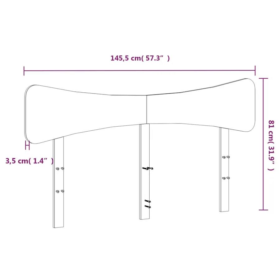 Tête de lit cire marron 140 cm bois massif de pin - 9