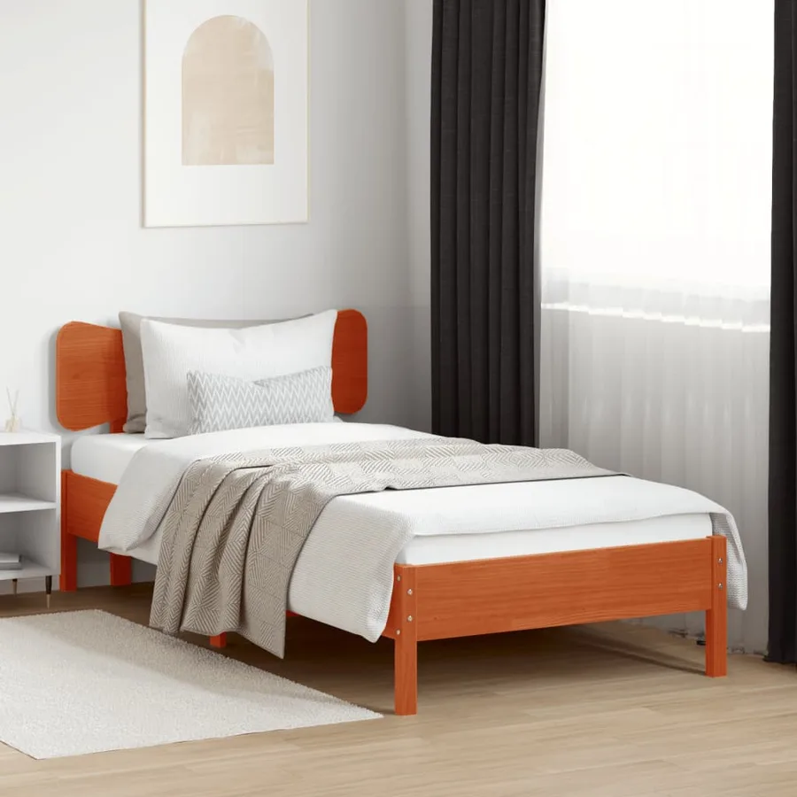 Tête de lit cire marron 90 cm bois massif de pin - 3