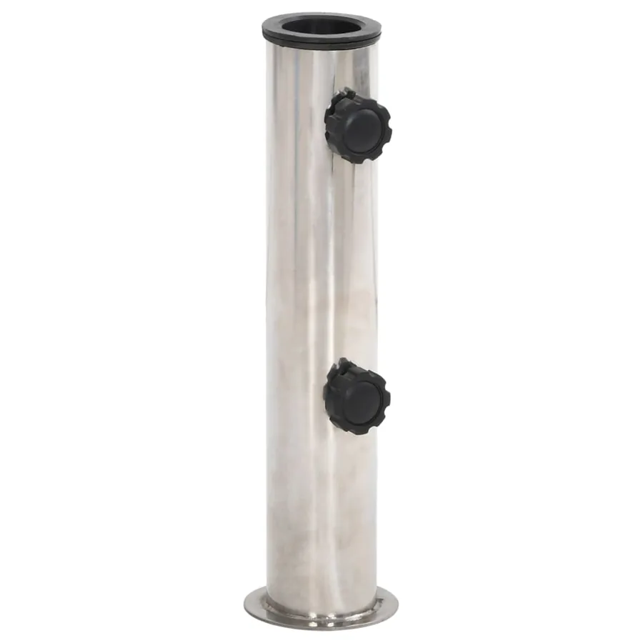 Base de parasol pour mât Ø38/48 mm argenté inox