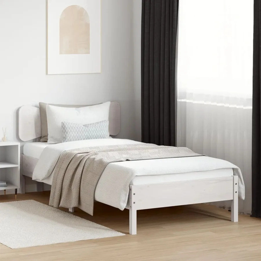 Tête de lit blanc 90 cm bois massif de pin - 3
