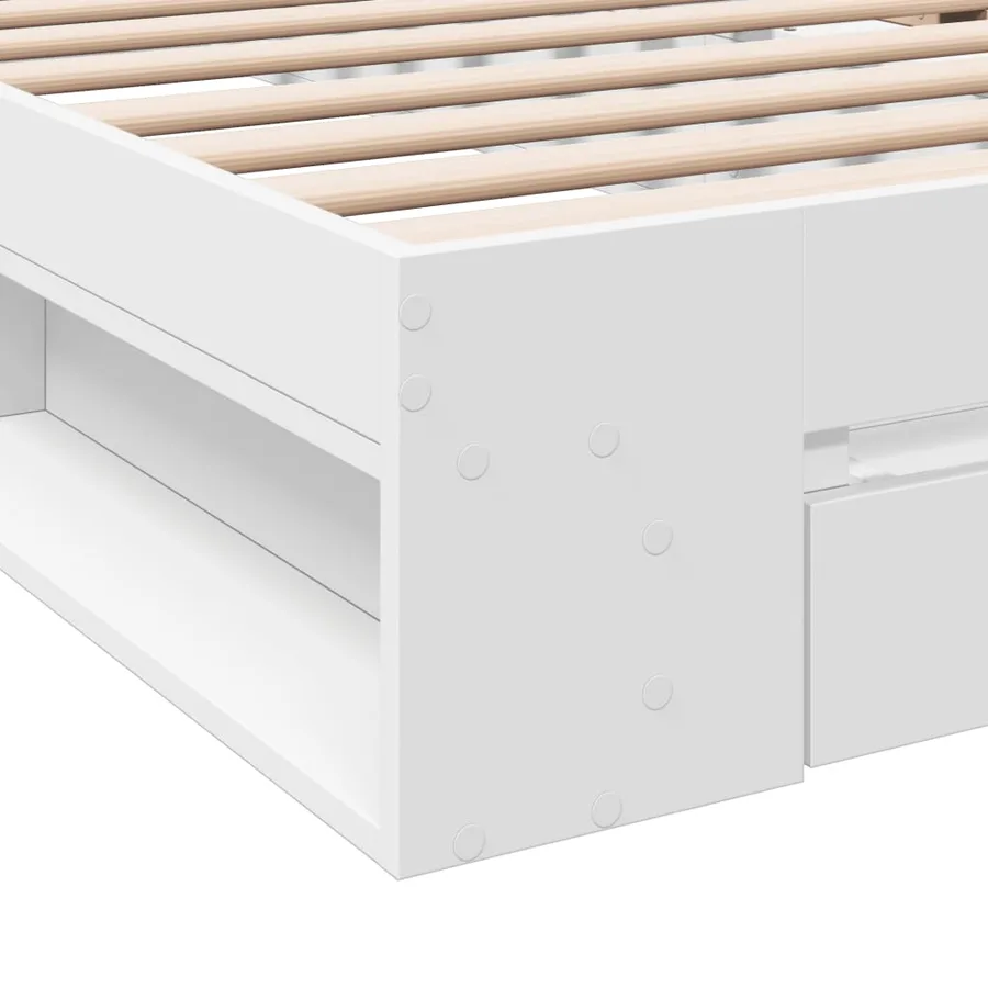 Cadre de lit avec tiroir sans matelas blanc 90x200 cm - 8