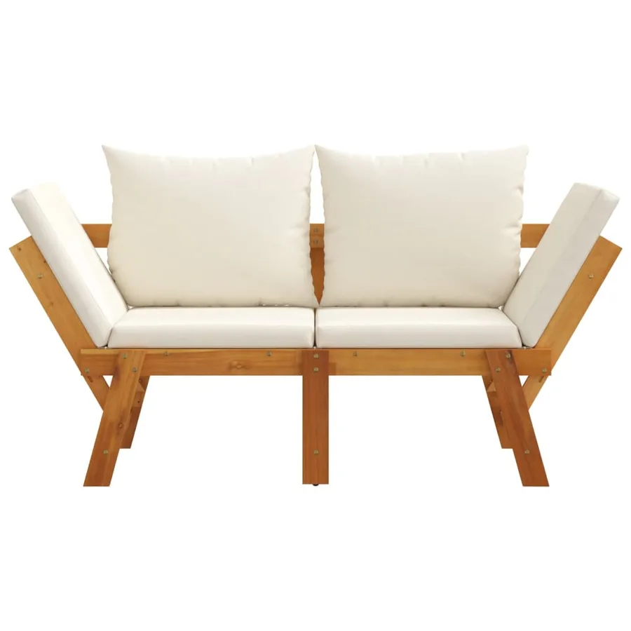 Banc de jardin avec coussins 2 en 1 bois d'acacia massif - 4